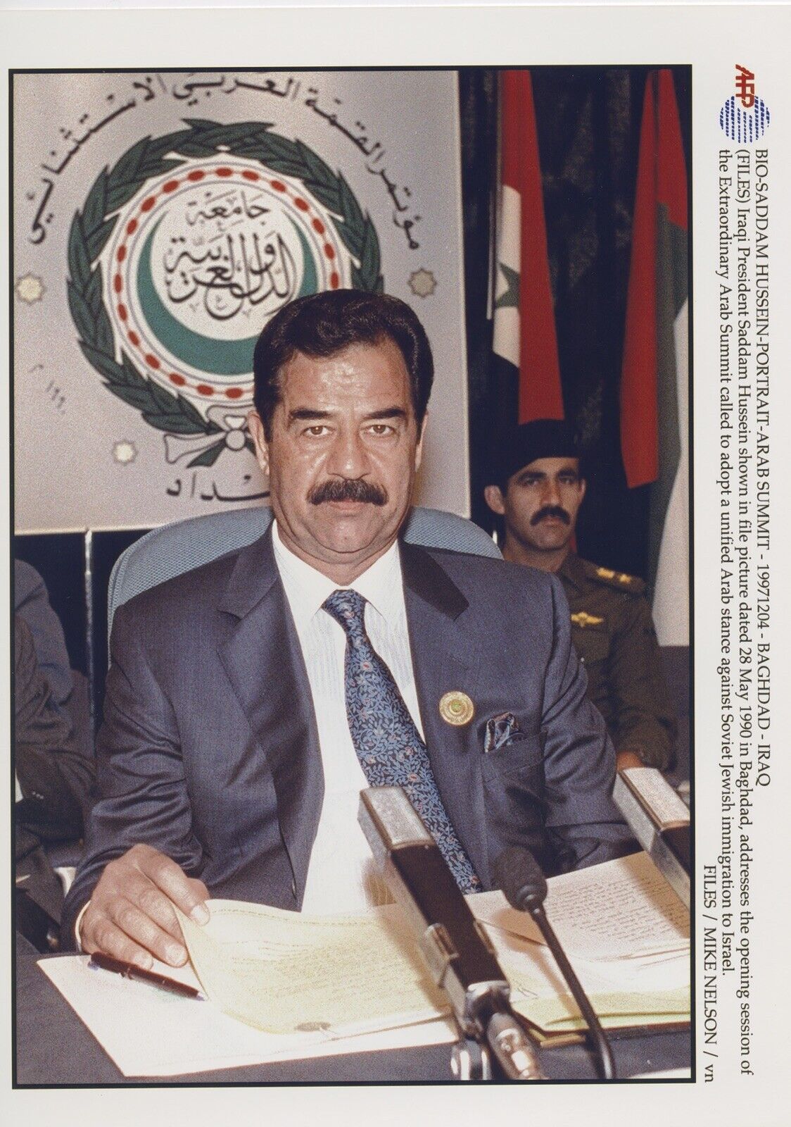 Saddam Hussein Former President Of Iraq A17 A1797 Original Vintage Photo