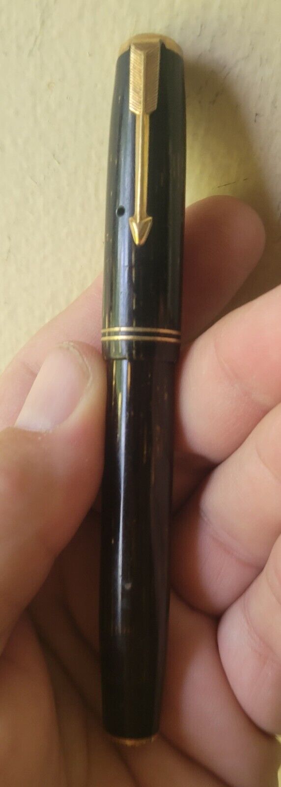 Parker Vacumatic Fountain Pen Tiger's Eye Stripe Design Shadow Wave Vintage Pen