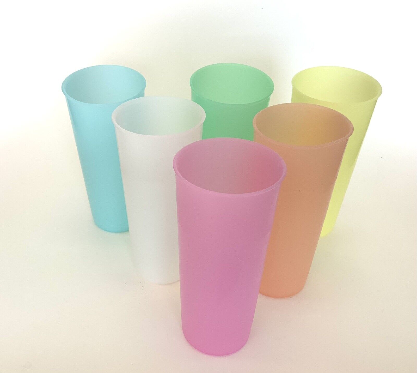 Vintage Tupperware Cups Cups Set Of 6 New In Bag 6 1/2” Tall
