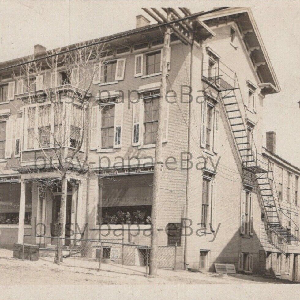 Vintage 1908 RPPC Falknor Central Bar Hotel Berlin Pennsylvania Postcard