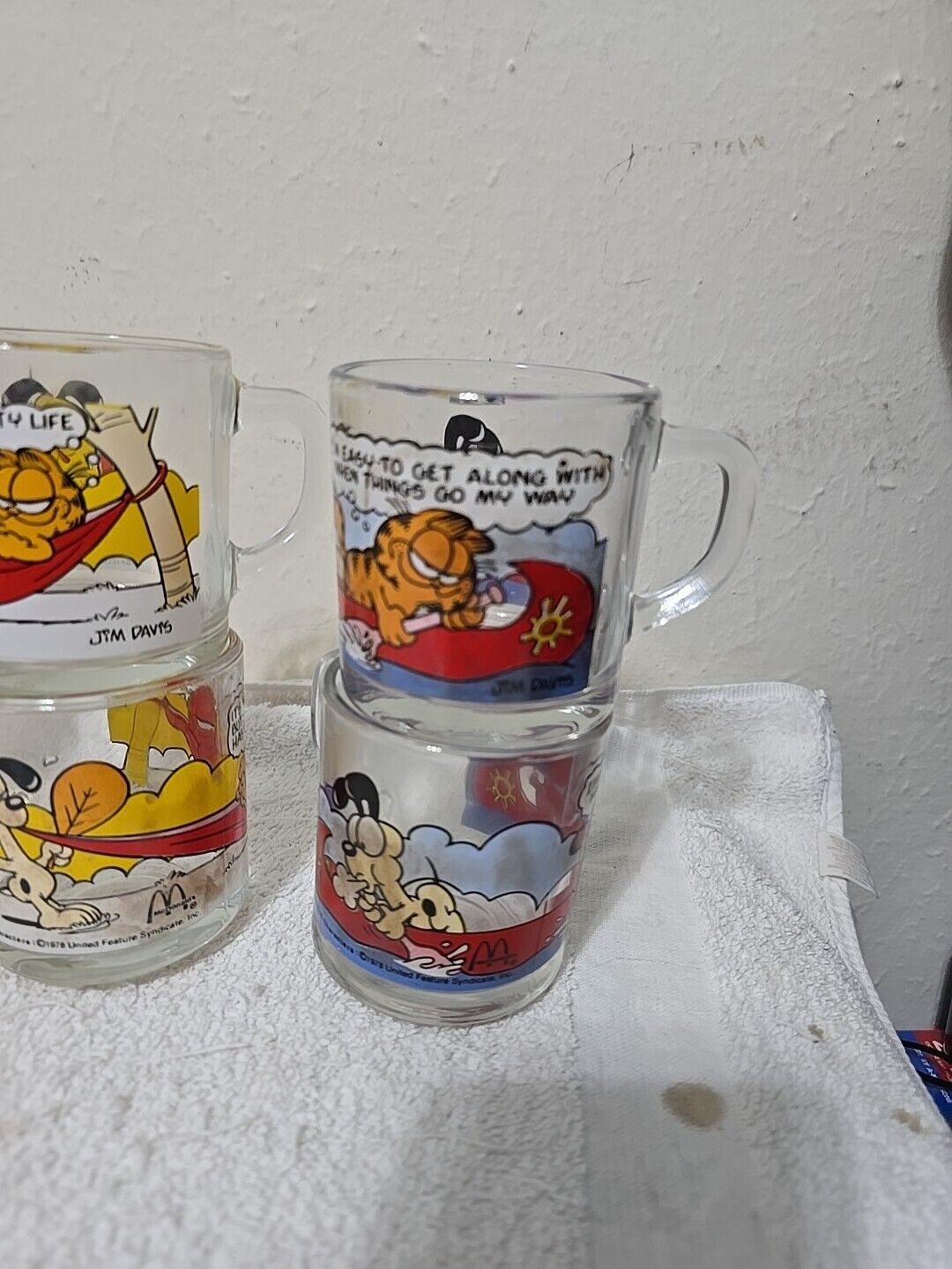 Vintage 1978 Garfield Glass Mugs from McDonalds 