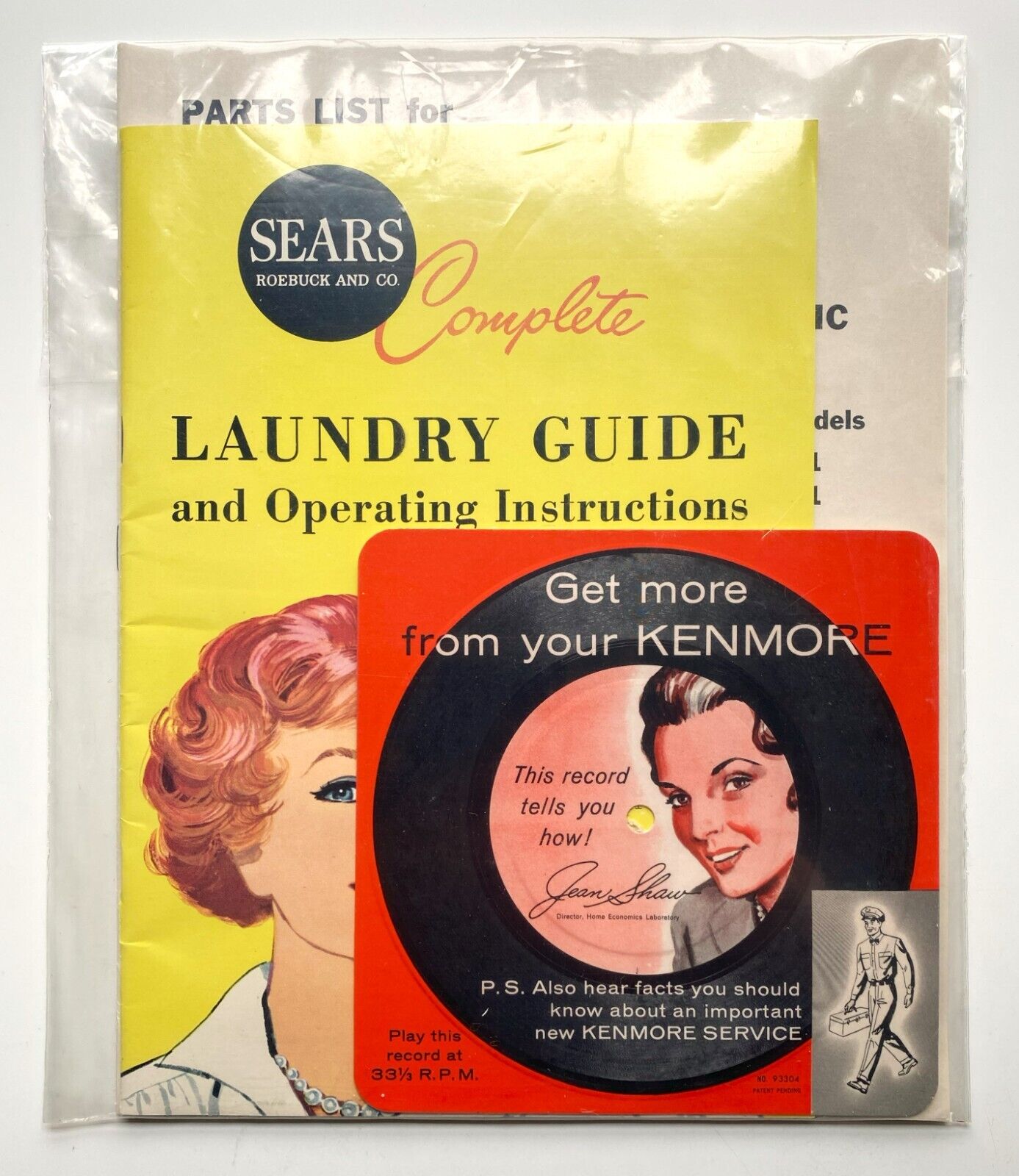 Vintage Sears/Kenmore Washing Machine Laundry Guide/Instructions/Record - 1960's