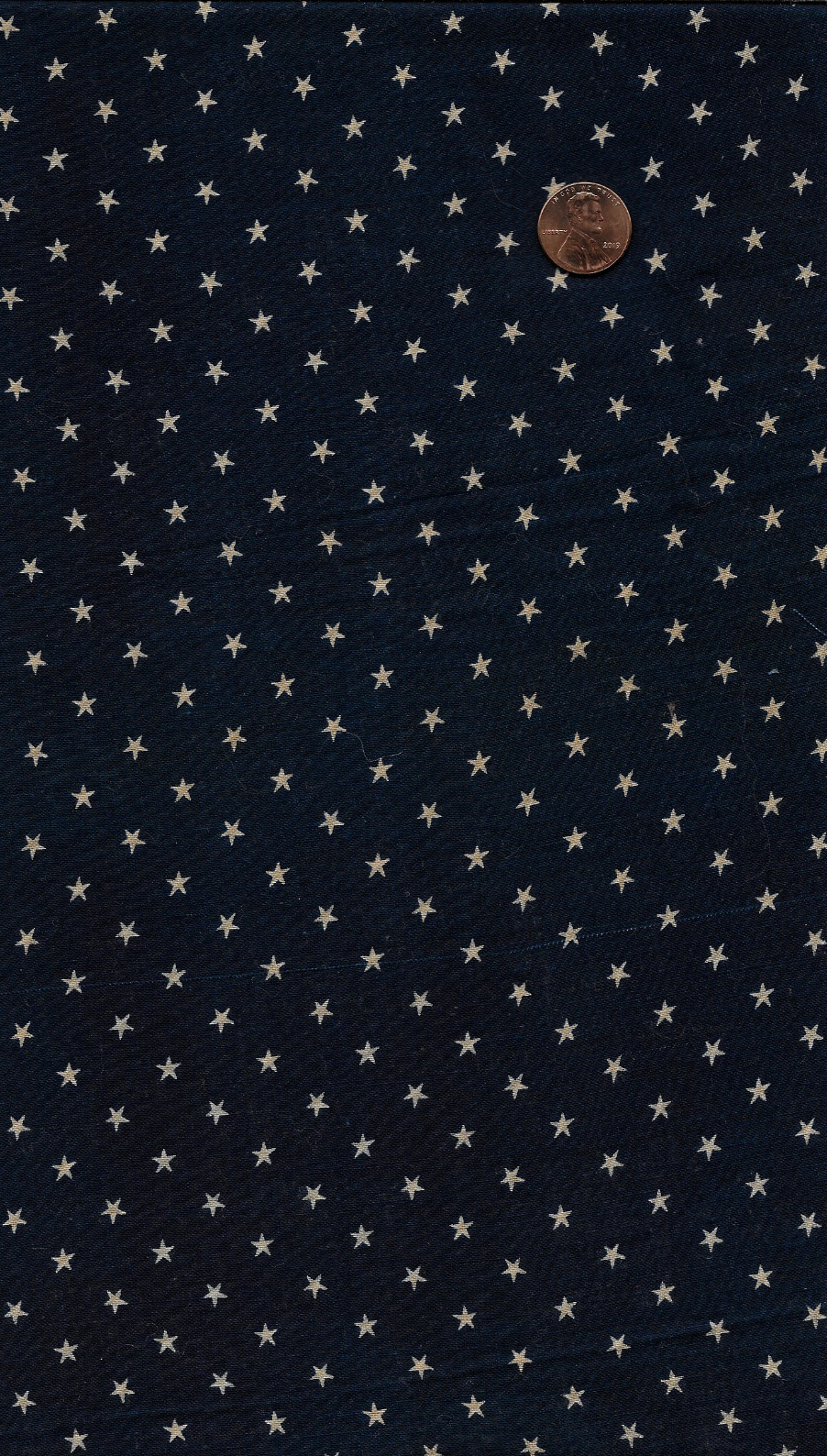 Antique 1876 White Stars Indigo Blue Fabric #5