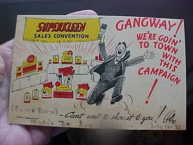 1938 Postcard Superkleen Paint Brushes Sales
