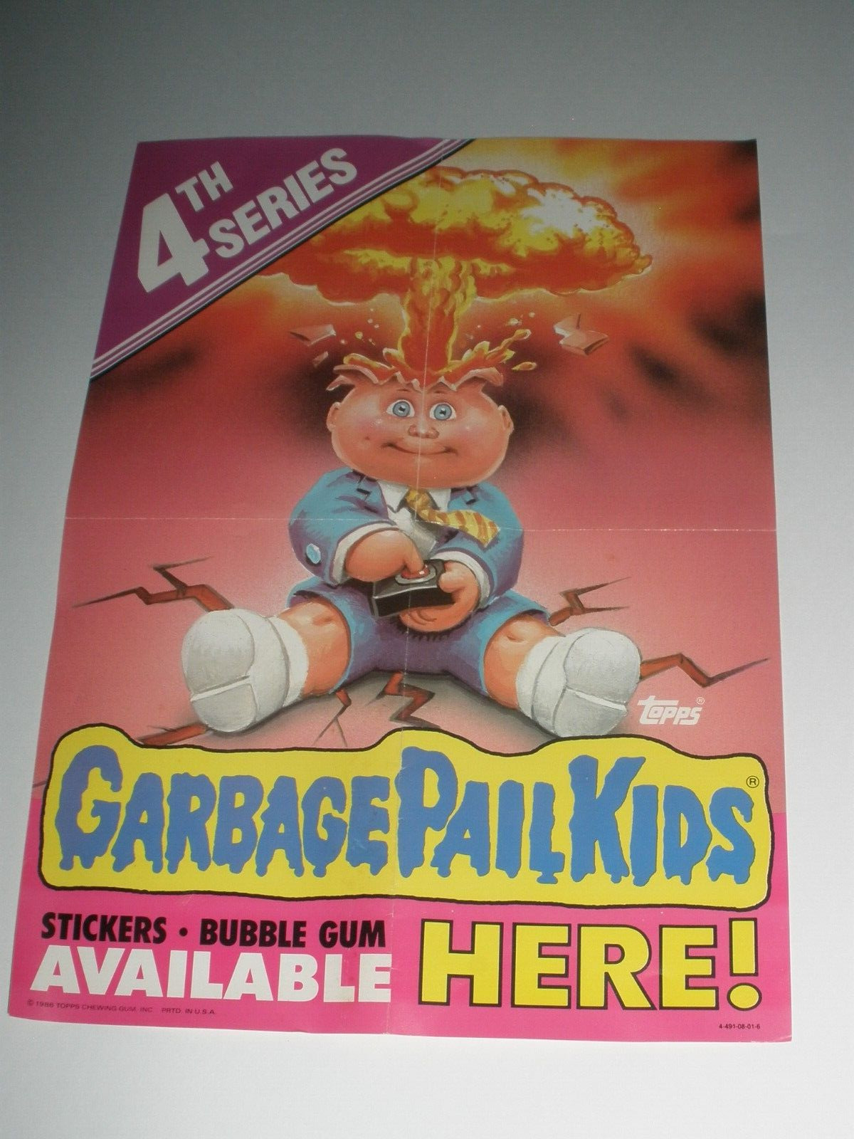 RARE VINTAGE 1986 GARBAGE PAIL KIDS SERIES 4  RETAIL PROMO POSTER AD