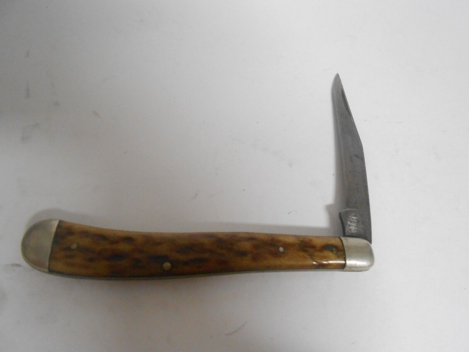 Old Vintage Antique Schatt Morgan Bone Stag Folding Pocket Knife