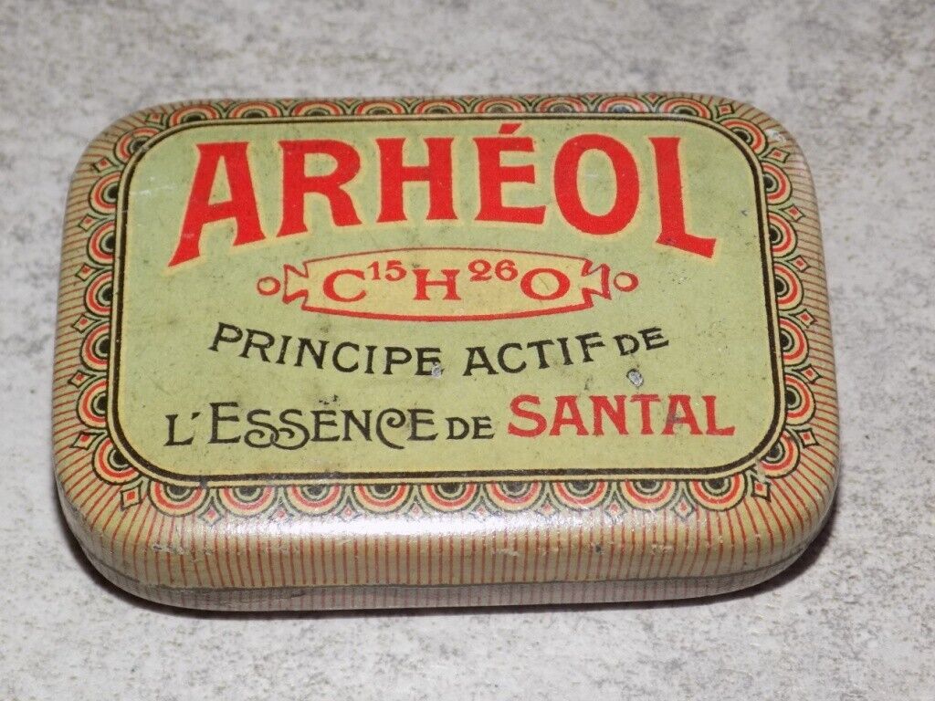 ANTIQUE ARHEOL SHEET BOX SANDAL ESSENCE PHARMACY PARIS