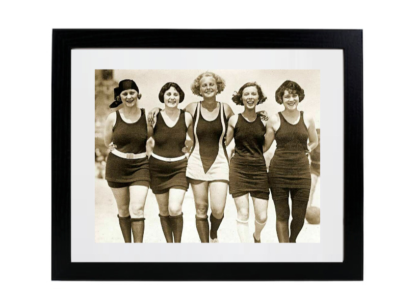 1925 Bathing Beauties Posing at the Beach Classic Matted & Framed Picture Photo