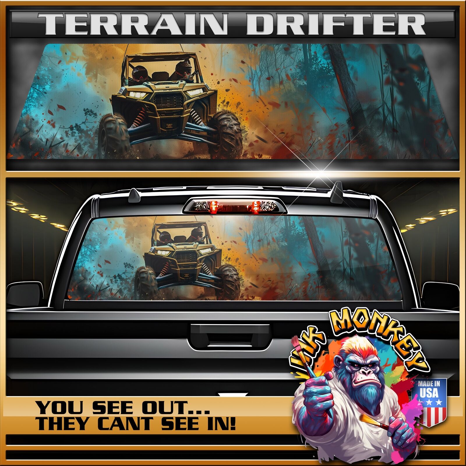 Terrain Drifter - Truck Back Window Graphics - Customizable