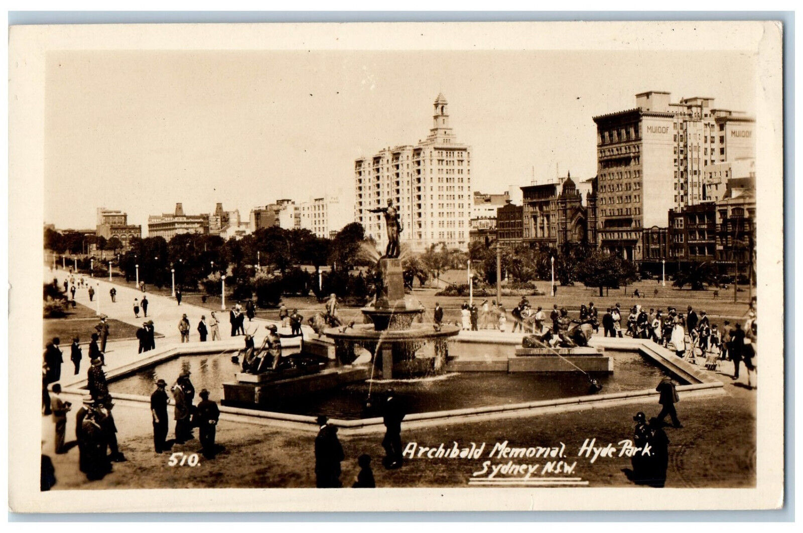 Sydney Australia Postcard Archibald Memorial c1950\'s Vintage RPPC Photo