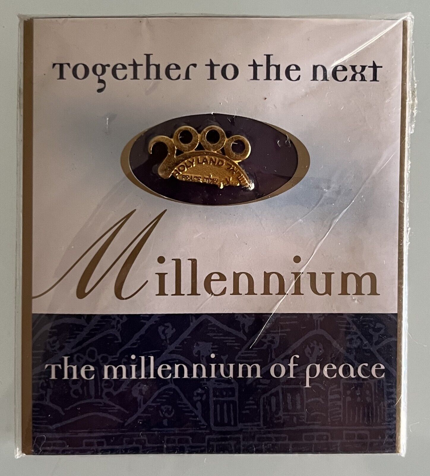Pin together to the next millennium The millennium peace Holy land Israel 2000