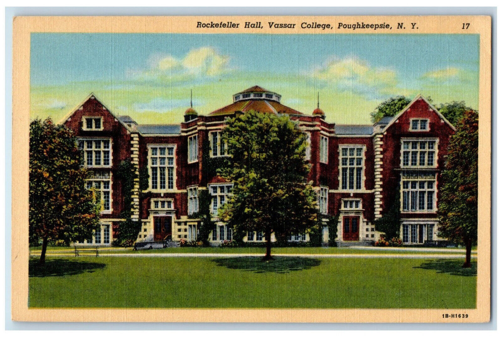 c1940\'s Rockefeller Hall, Vassar College, Poughkeepsie NY Unposted Postcard