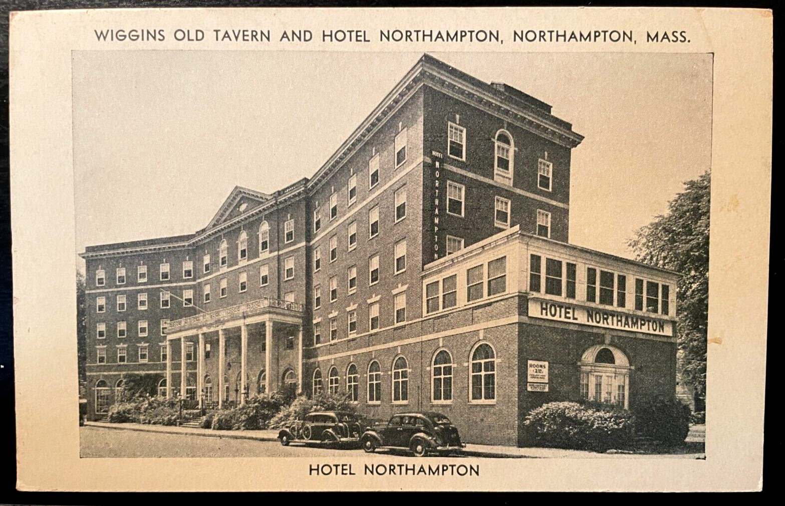 Vintage Postcard 1930s Wiggins Tavern & Hotel, Northampton, Massachusetts (MA)