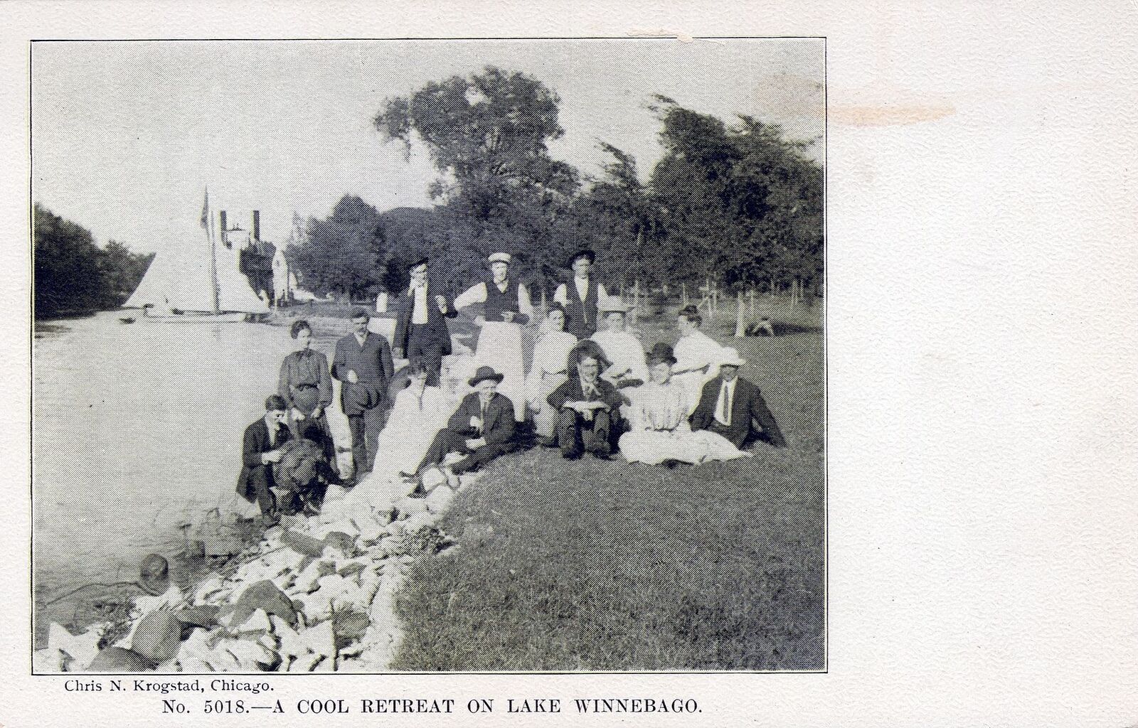 WISCONSIN WI - A Cool Retreat On Lake Winnebago Postcard - udb (pre 1908)
