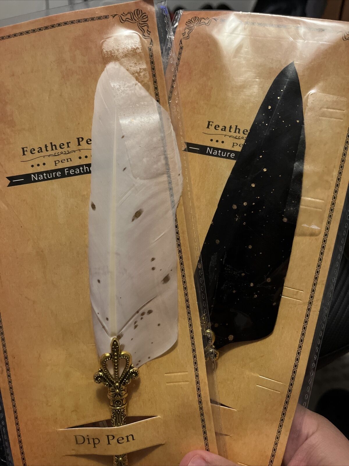 feather pen set