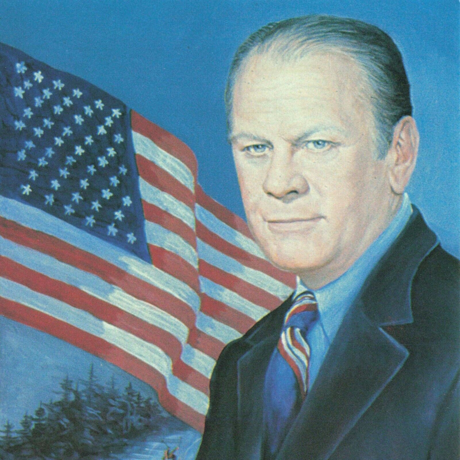 Postcard Gerald R. Ford 38th United States President Artist Morris Katz USA