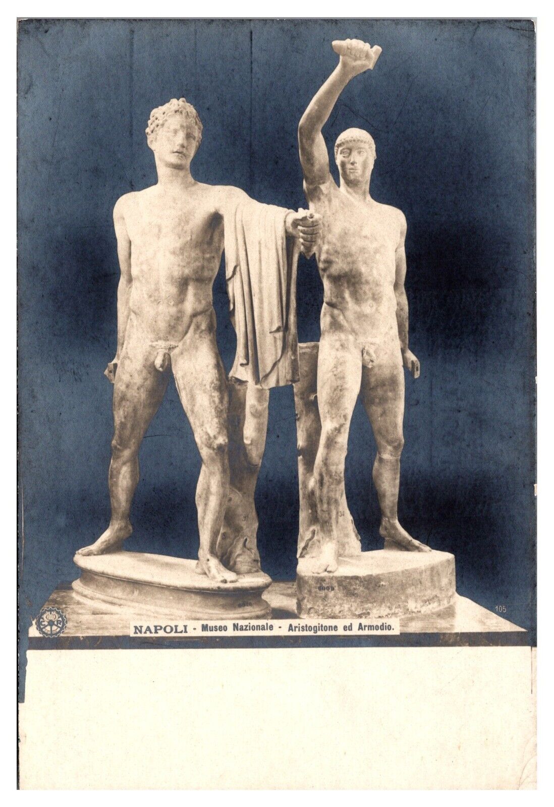 ANTQ RPPC Napoli Museo Nazionale, Aristogitone ed Armodio, Statues, Art - Italy