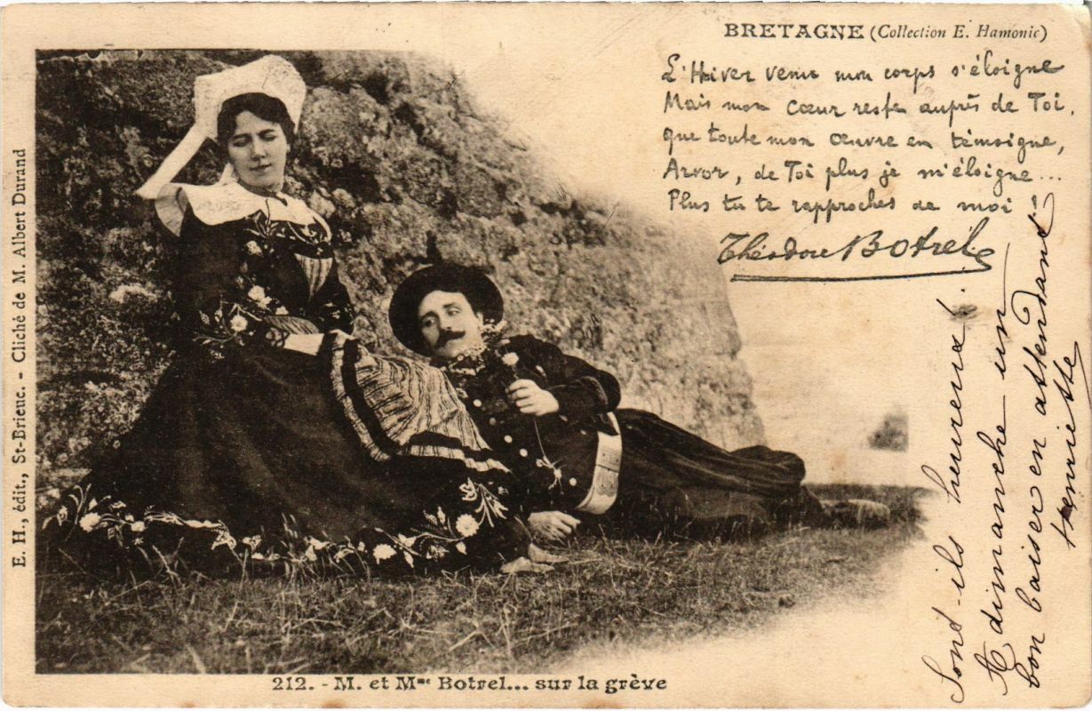 CPA Brittany - Mr. and Mrs. Botrel - Sur la Greve - Folklore (1033745)