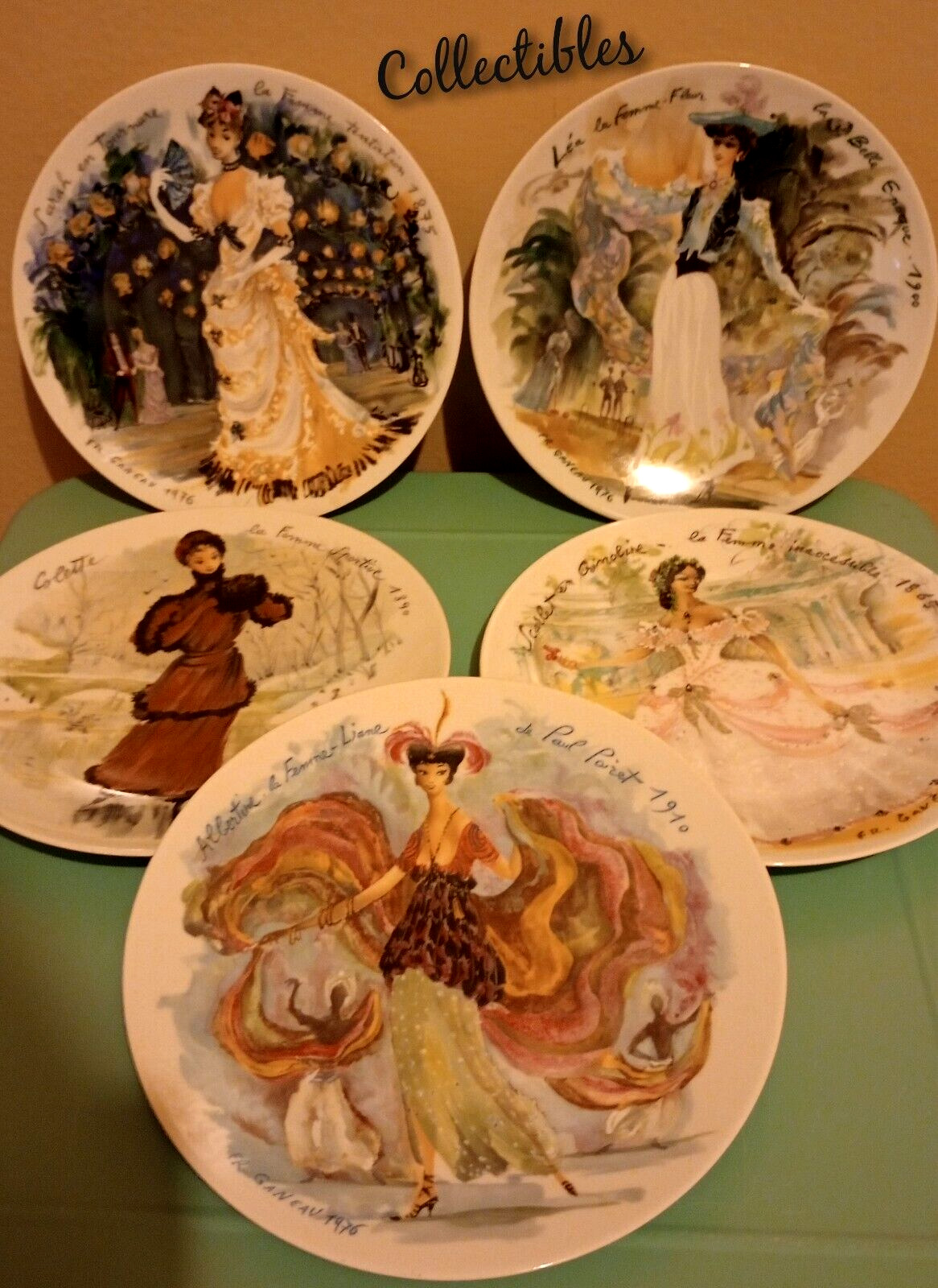 Set Of 5 Vintage Women Of The Century Collection Porcelain Limoges France Plates