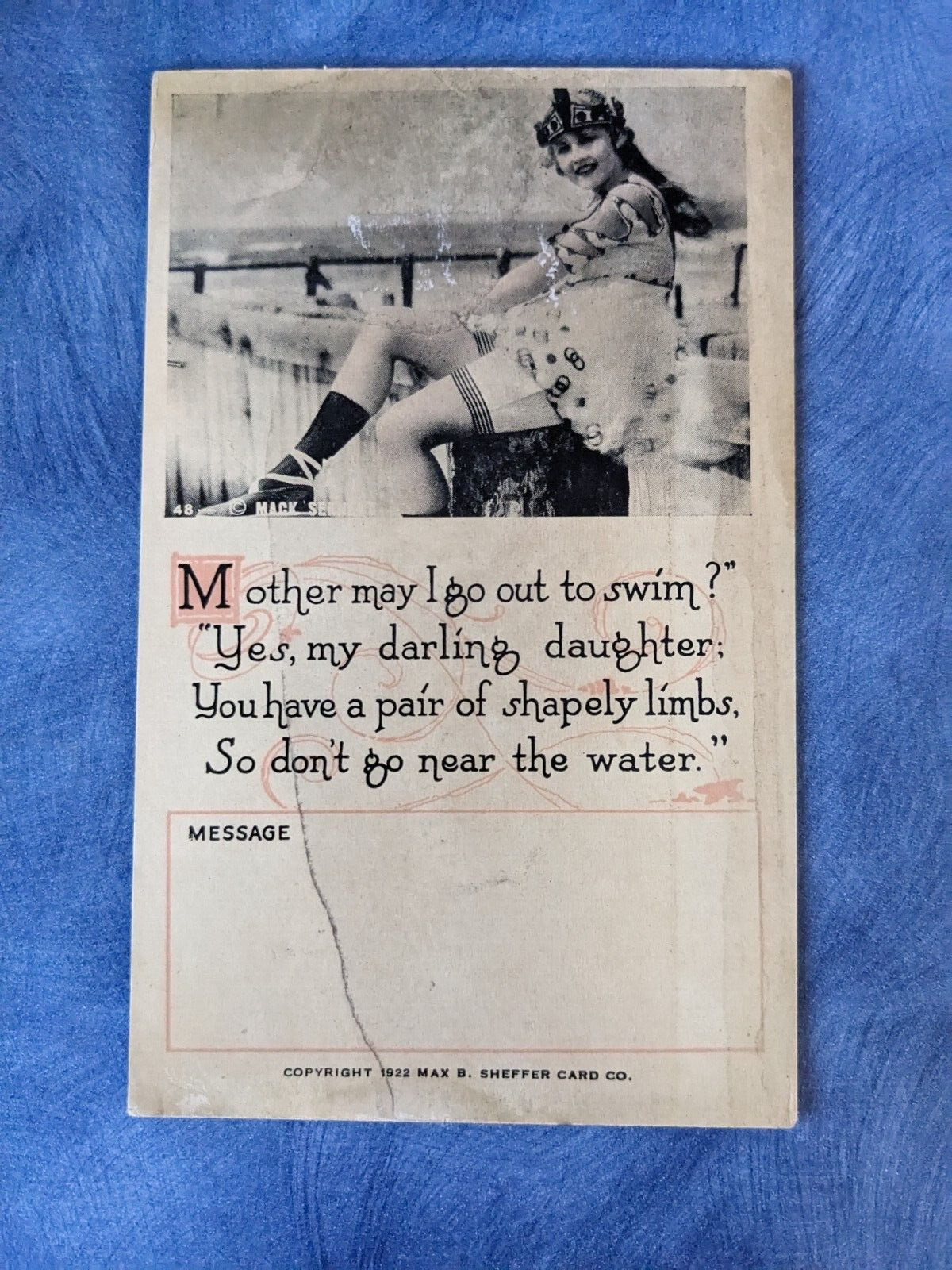 1922 Mack Sennett Bathing Beauty Max Sheffer Card Co Beautiful Woman Shapely