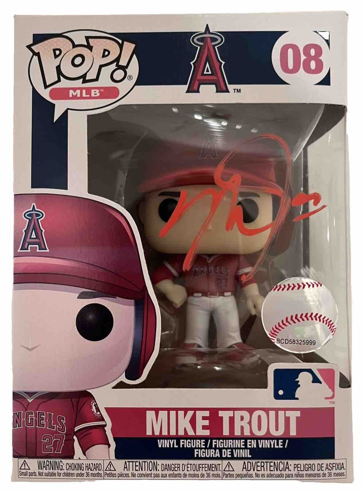 ⚾️💎Mike Trout Signed Funko Pop COA Red Jersey Red Auto💎⚾️