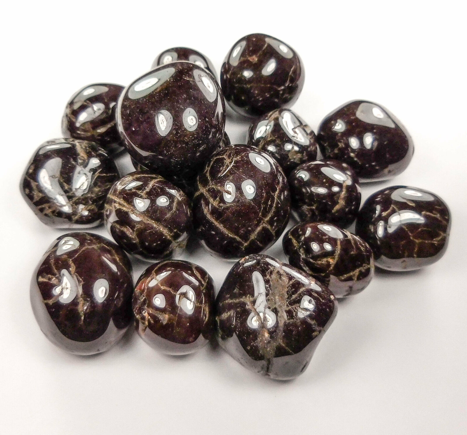 Cherry Garnet (3 Pcs) Tumbled Gemstone - Polished Crystal Dark Red Gemstones