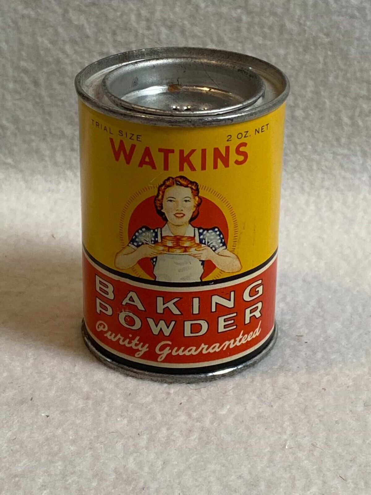 Vintage J.R. Watkins Trial Size Baking Powder Tin for Display