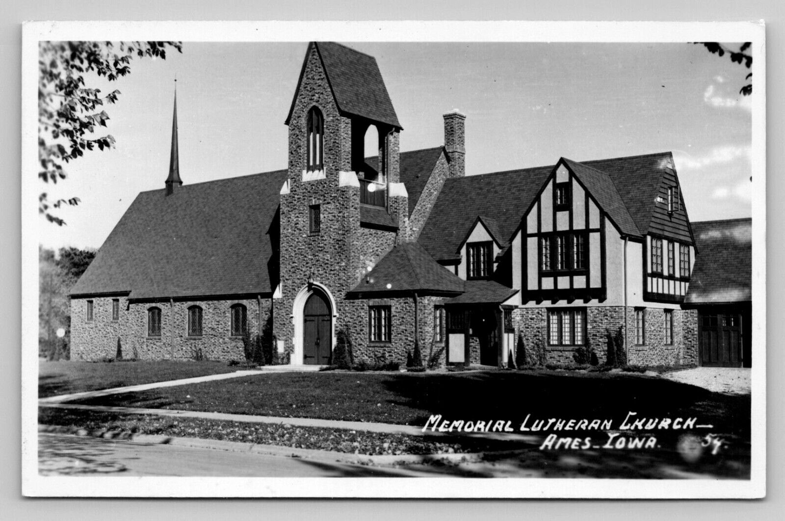 RPPC  Memorial Lutheran Church Ames Iowa Real Photo P697