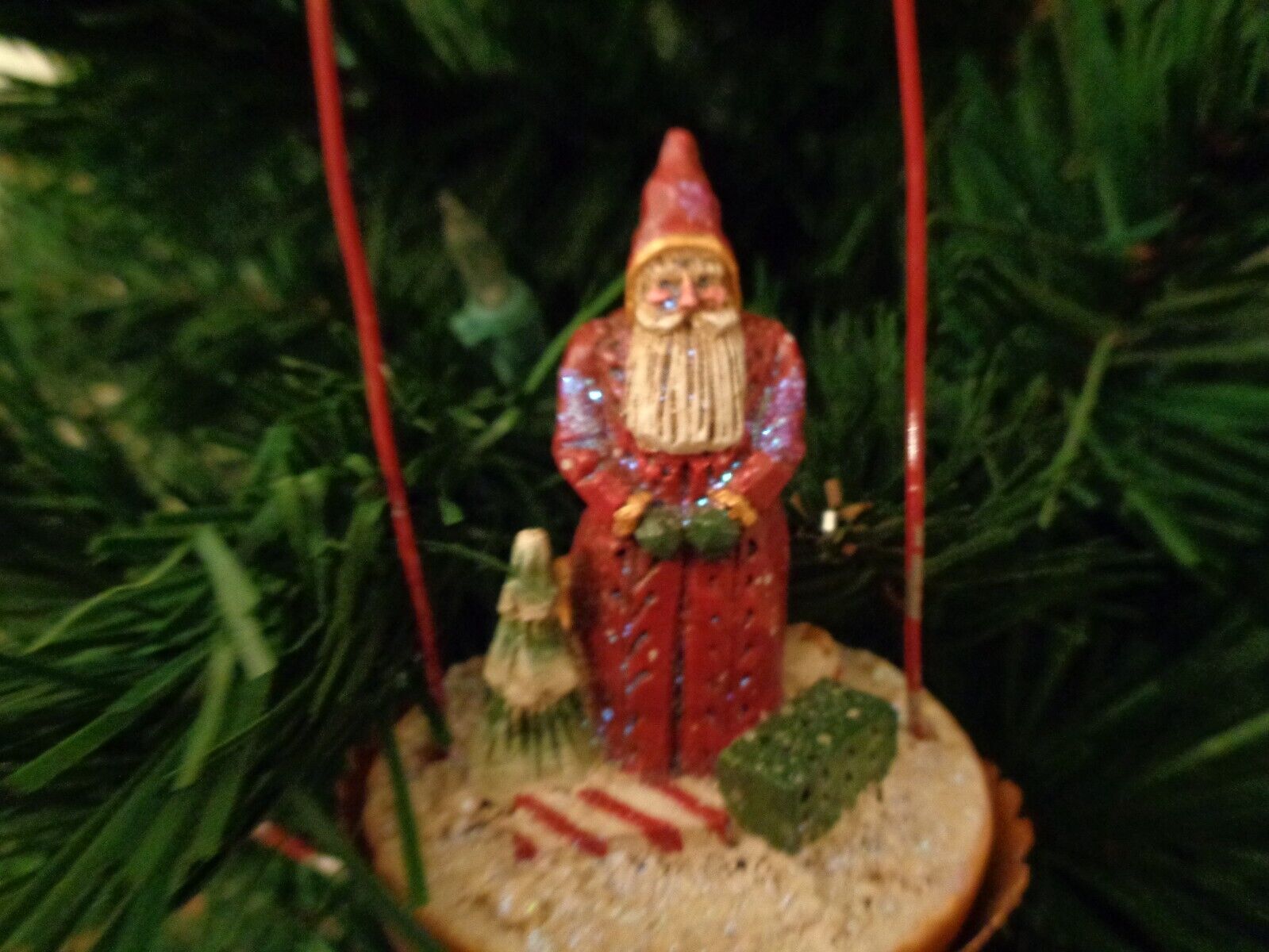 Pam Schifferl Santa with Gifts Cone Ornament Midwest of Cannon Falls