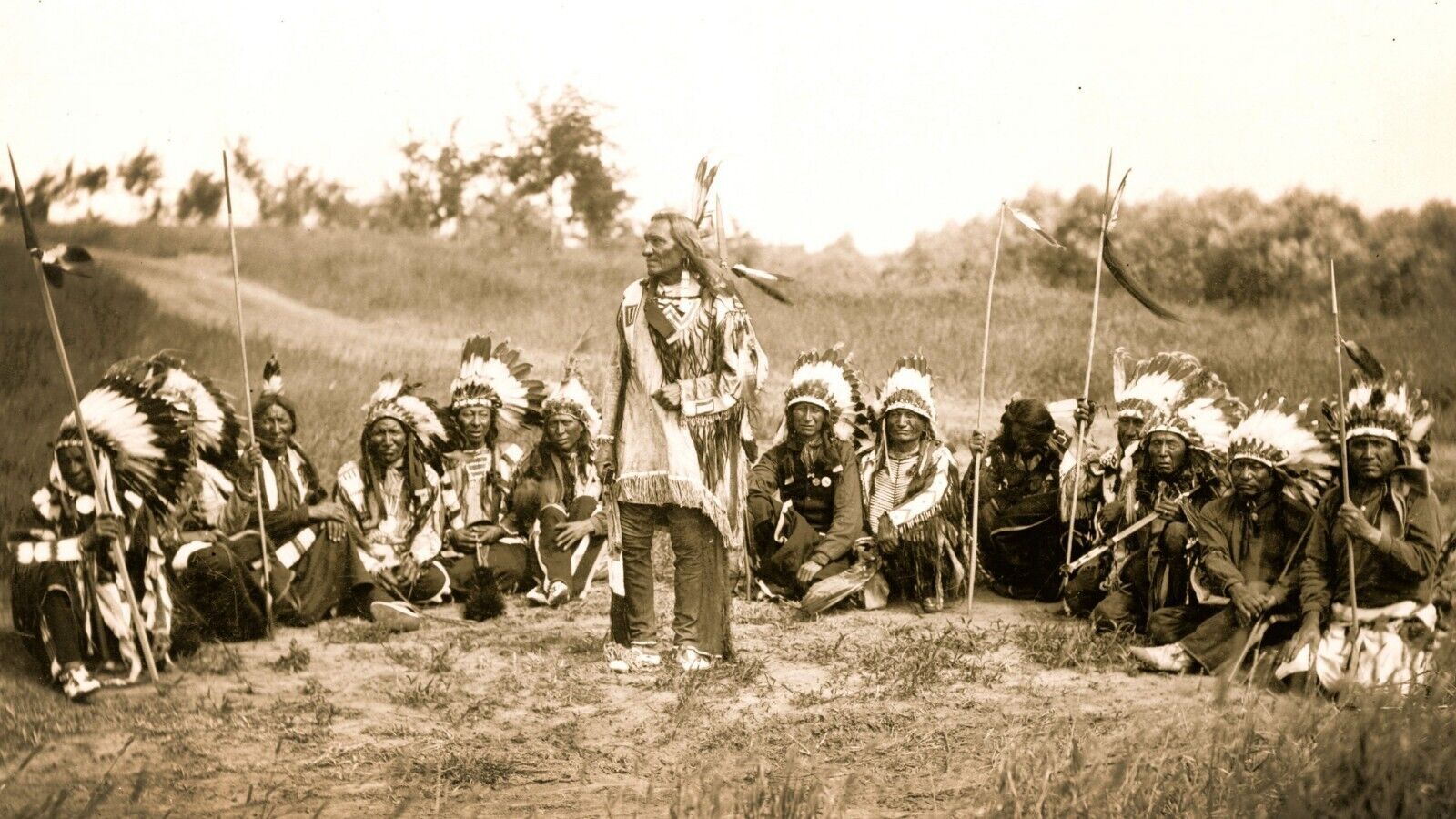 Native American Indian Treaty Talks  In Dakota Vintage 8 x 10  photo 1890s
