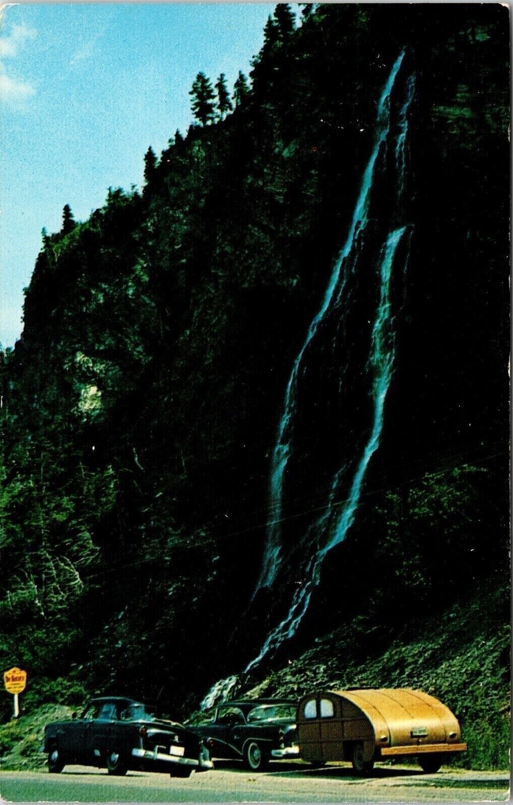 Le Ruisseau Sorel Waterfall Gaspe Peninsual Hwy 6 Postcard PM Quebec Canada WOB