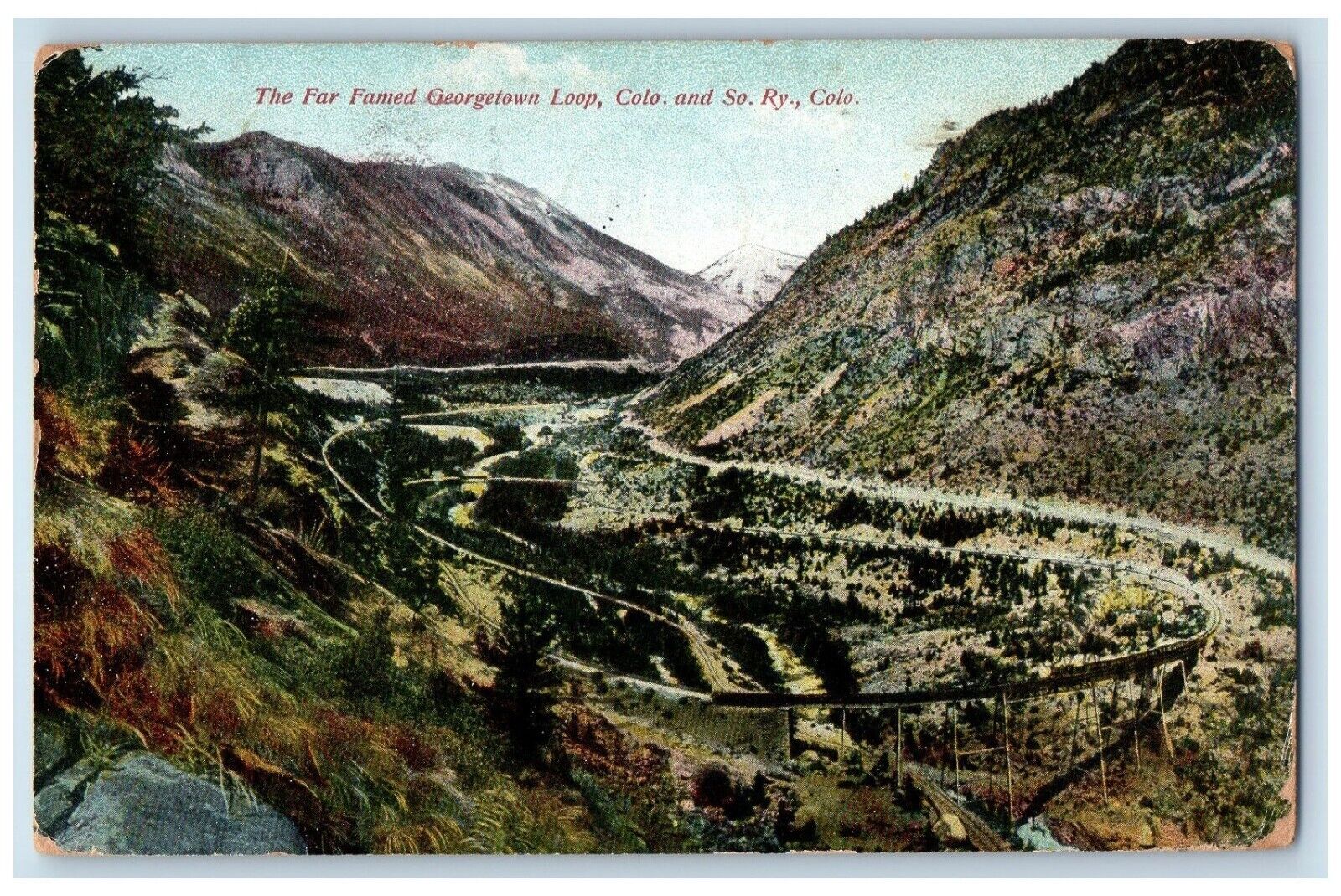c1910s Aerial View Far Famed Georgetown Loop 1913 Denver Colorado CO Postcard