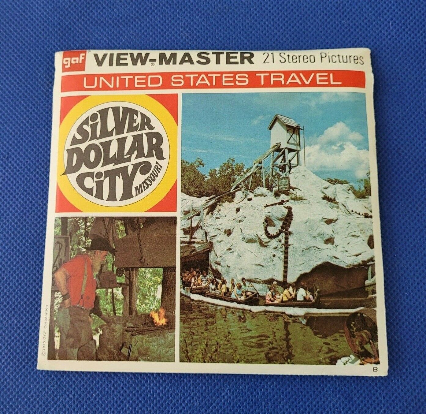 Color 1976 Gaf A457 Silver Dollar City Missouri view-master 3 Reels Packet