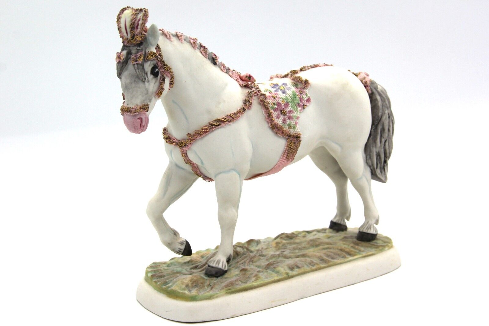 Vintage MZ Irish Dresden Circus Pony Ireland Rare Horse Figurine