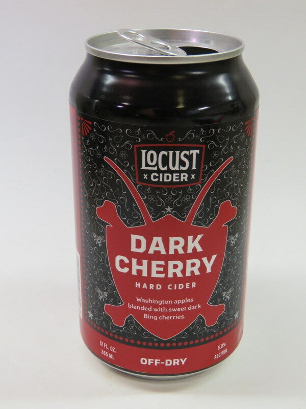 Craft Beer Empty Can ~ LOCUST CIDER Dark Cherry Hard Cider ~ Gig Harbor, WASH.