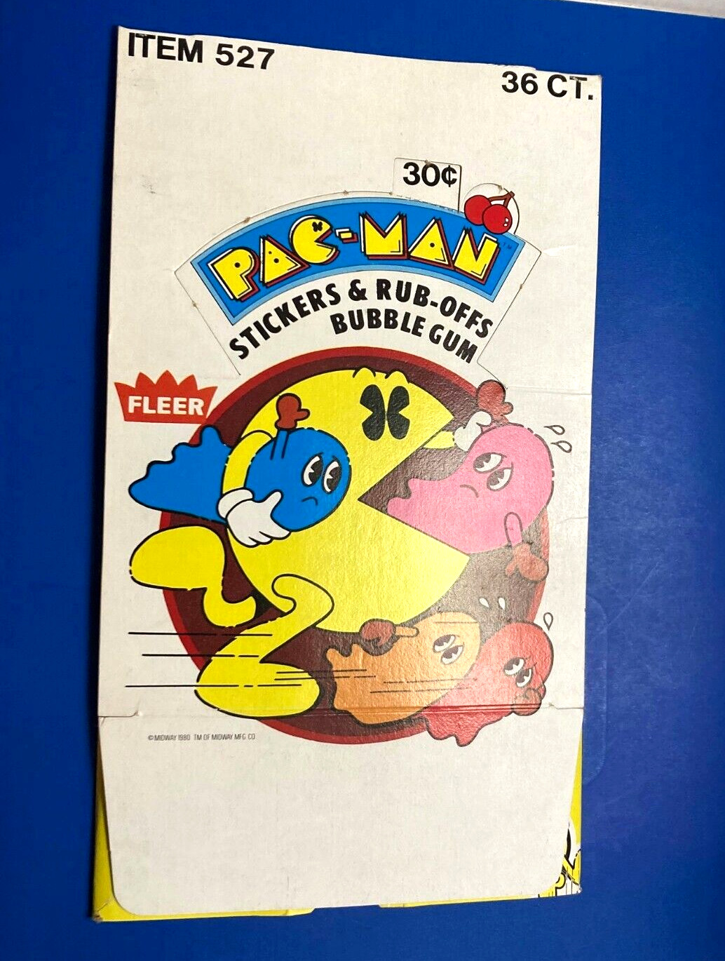 1980 Fleer Pac-Man  Empty wax box intact-Collapsed- REAL NICE 