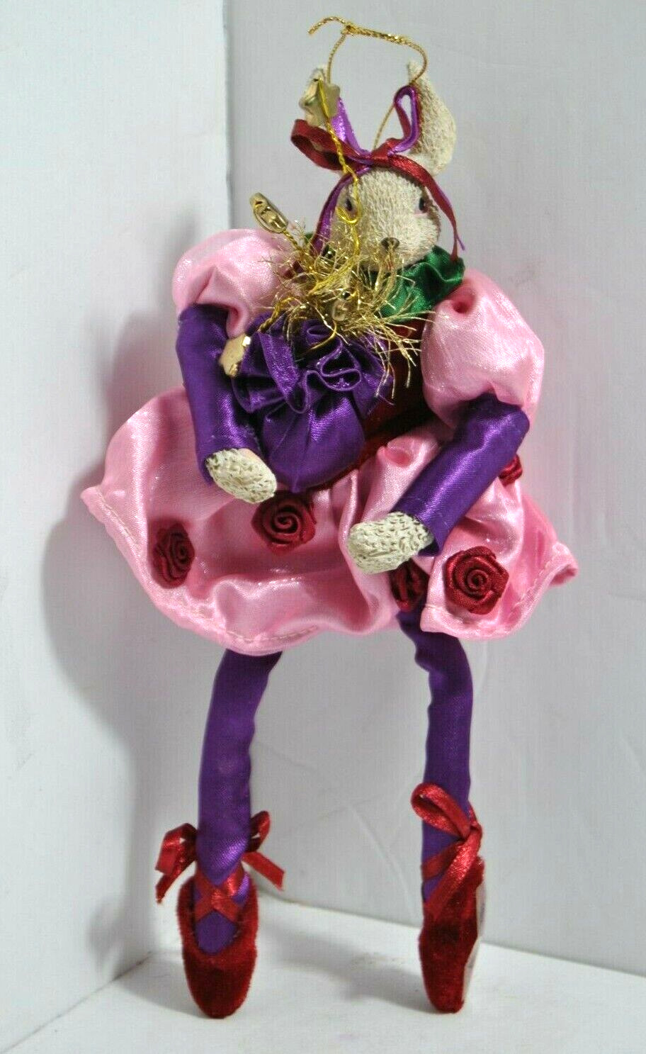 Vintage Tracy Easter Bunny Ballerina Ornament Beautifully Dressed Moveable Legs 
