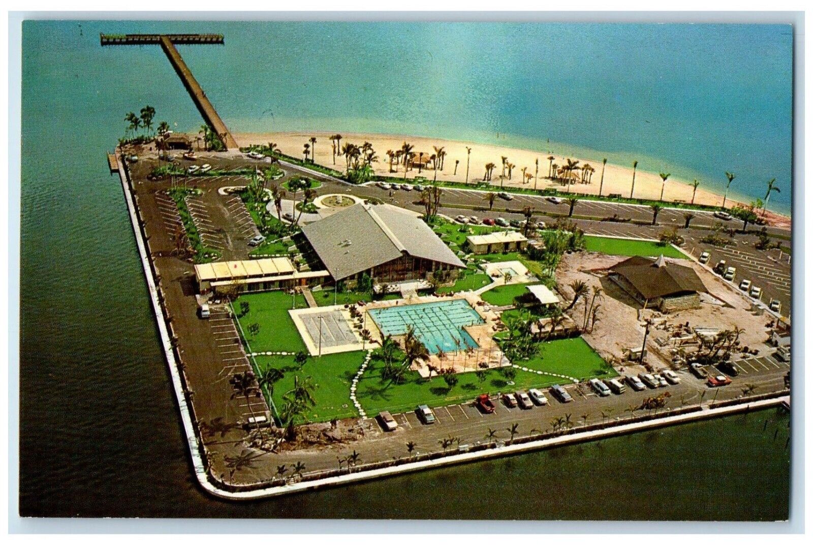 c1950\'s Aerial View Of Cape Coral Yacht Club Florida FL Vintage Postcard