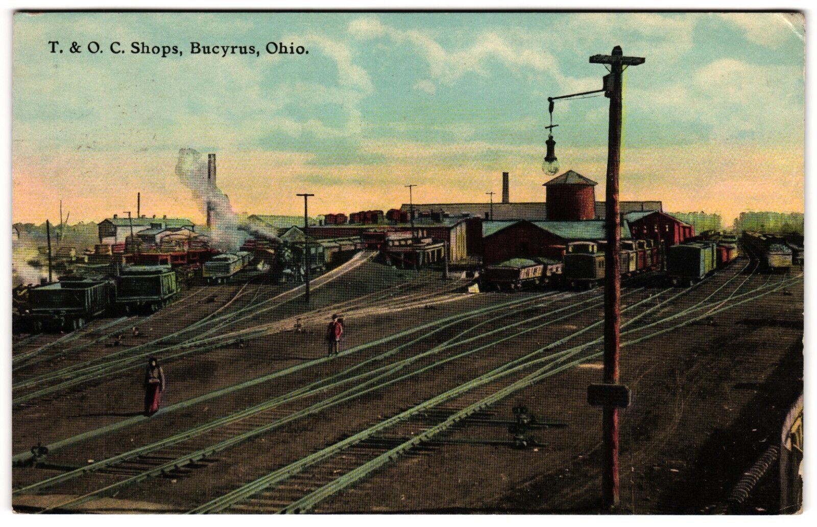Toledo and Ohio Central Railroad Shops & Yards T.&O.C c1900s Bucyrus OH Postcard