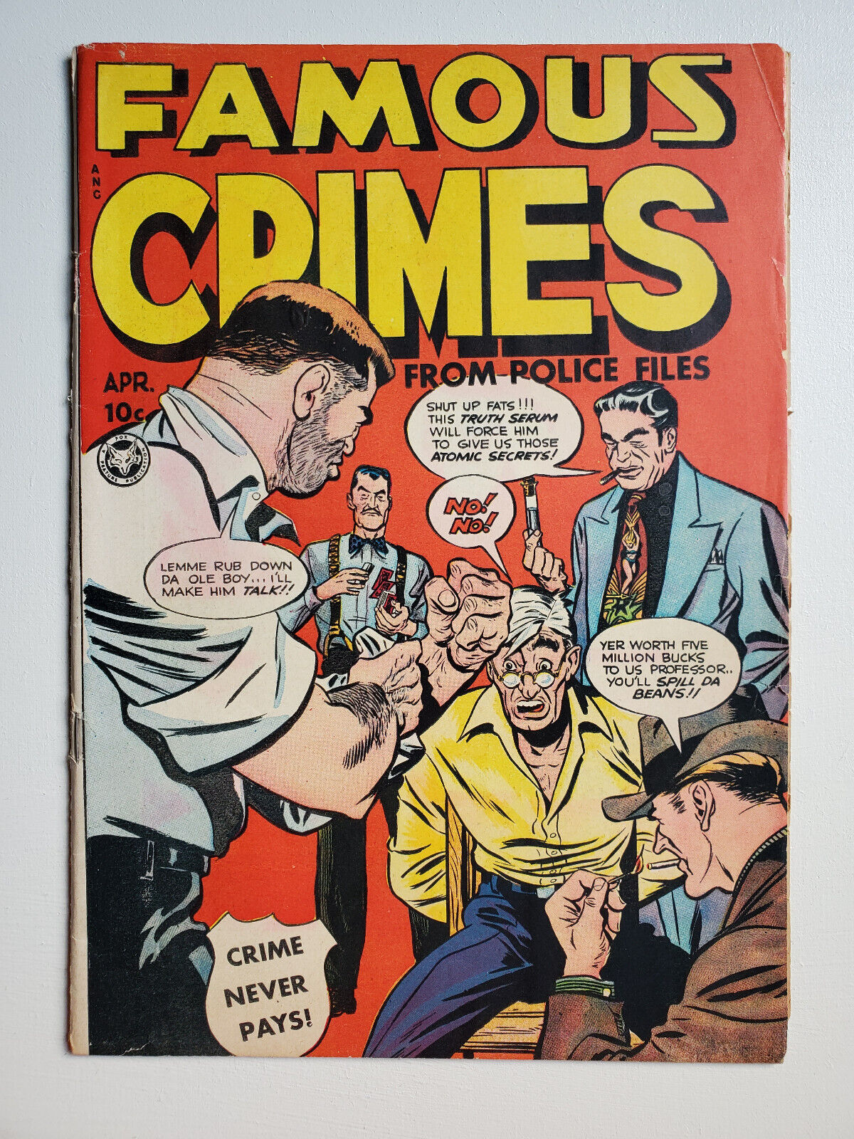 Famous Crimes #8 1949 Fox Pre-code Crime Comic Torture Cover SCARCE