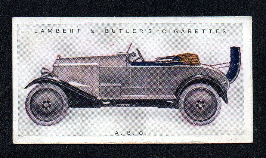 A. B. C.  1922-23 LAMBERT & BUTLER CIGARETTES MOTOR CARS #10  VERY GOOD