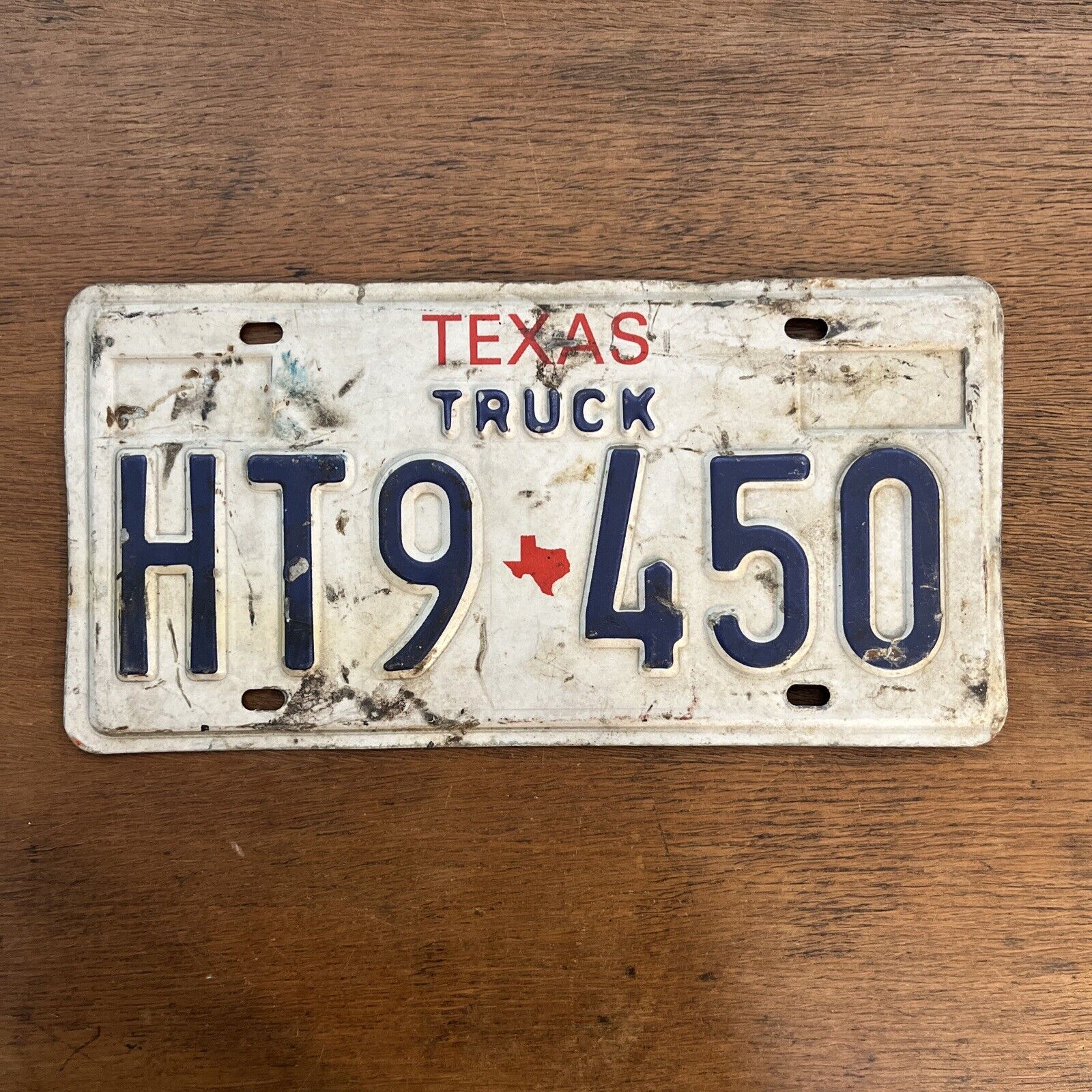 Vintage Texas Truck License Plate Tag