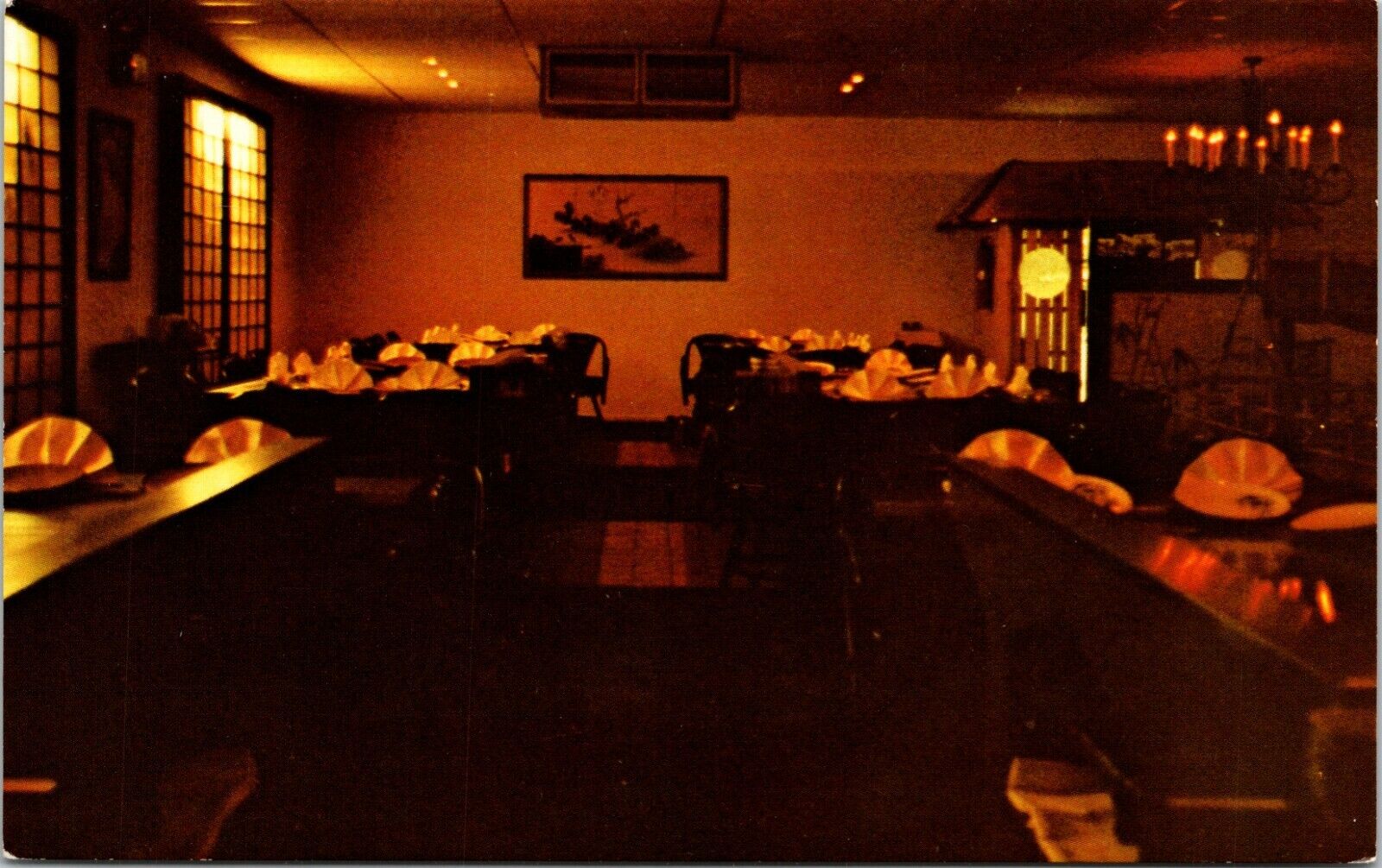 Dining Room at Moy\'s Japanese Steak House Livonia Michigan Vintage Postcard