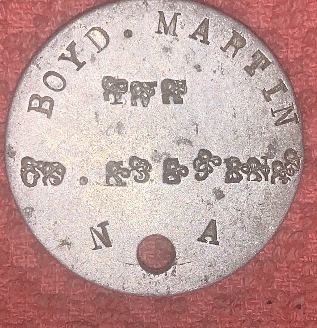 WW1 US Army Dog Tag Boyd Martin U.S.A. #2226189 NA Co K 359th Infantry