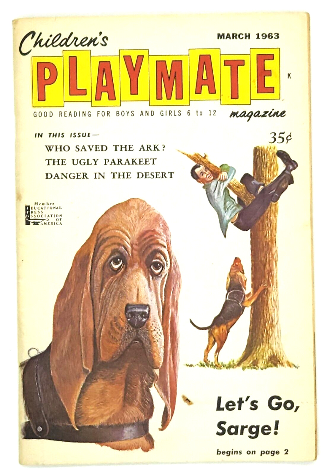 Vtg Children\'s Playmate Magazine March 1963 Religious Christian Bloodhound 