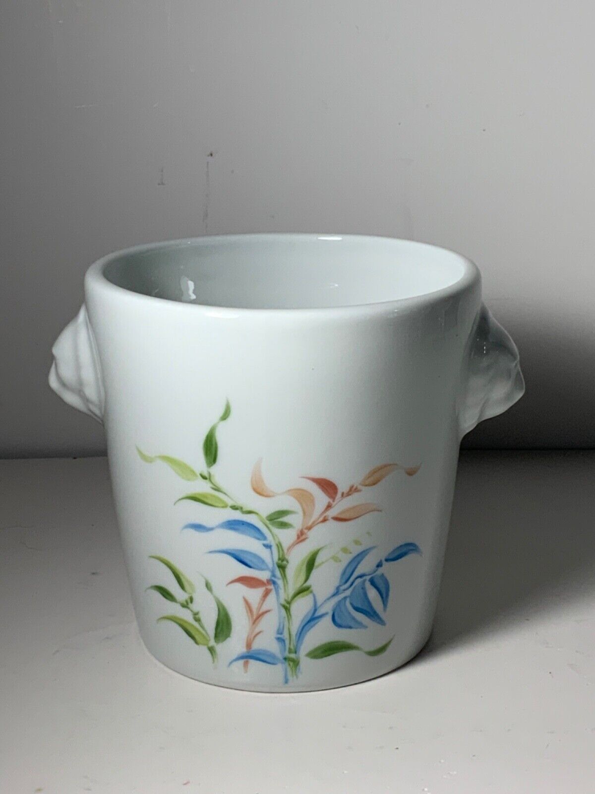 Vintage Limoges Hand Painted Flower Pot/Bottle Holder Bonwit Teller Rare 4.5