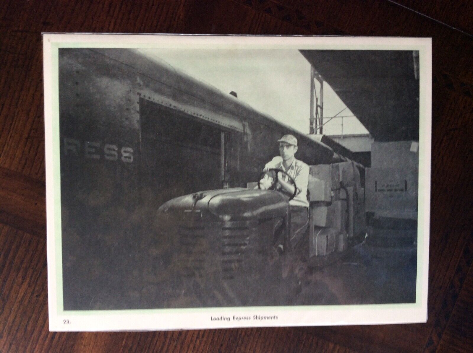 vintage 1950’s Railroad Book Photo - Loading Express Shipments On Freight Cars