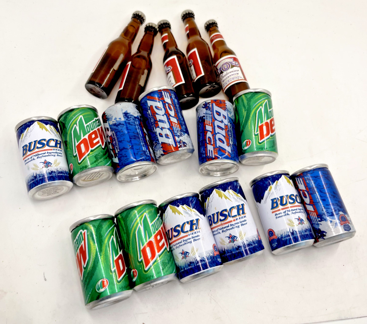 Lot of VTG Rare Made In Italy Magnet Soda and Beer Can\'s Busch/Bud Ice/Bud Etc
