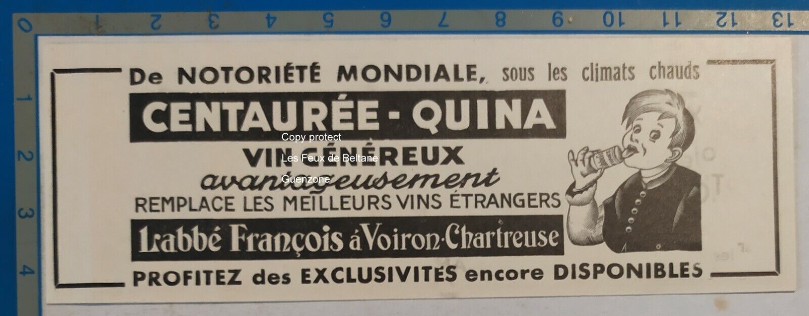CENTAUREE QUINA VIN LABBE FRANCOIS VUERON CHARTREUSE advertisement 1939 advert 