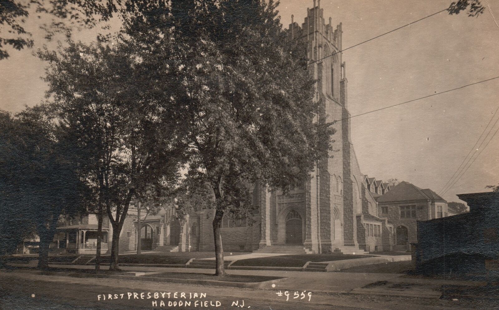 Vintage Postcard 1921 First Presbyterian Church Parish Haddonfield New Jersey NJ